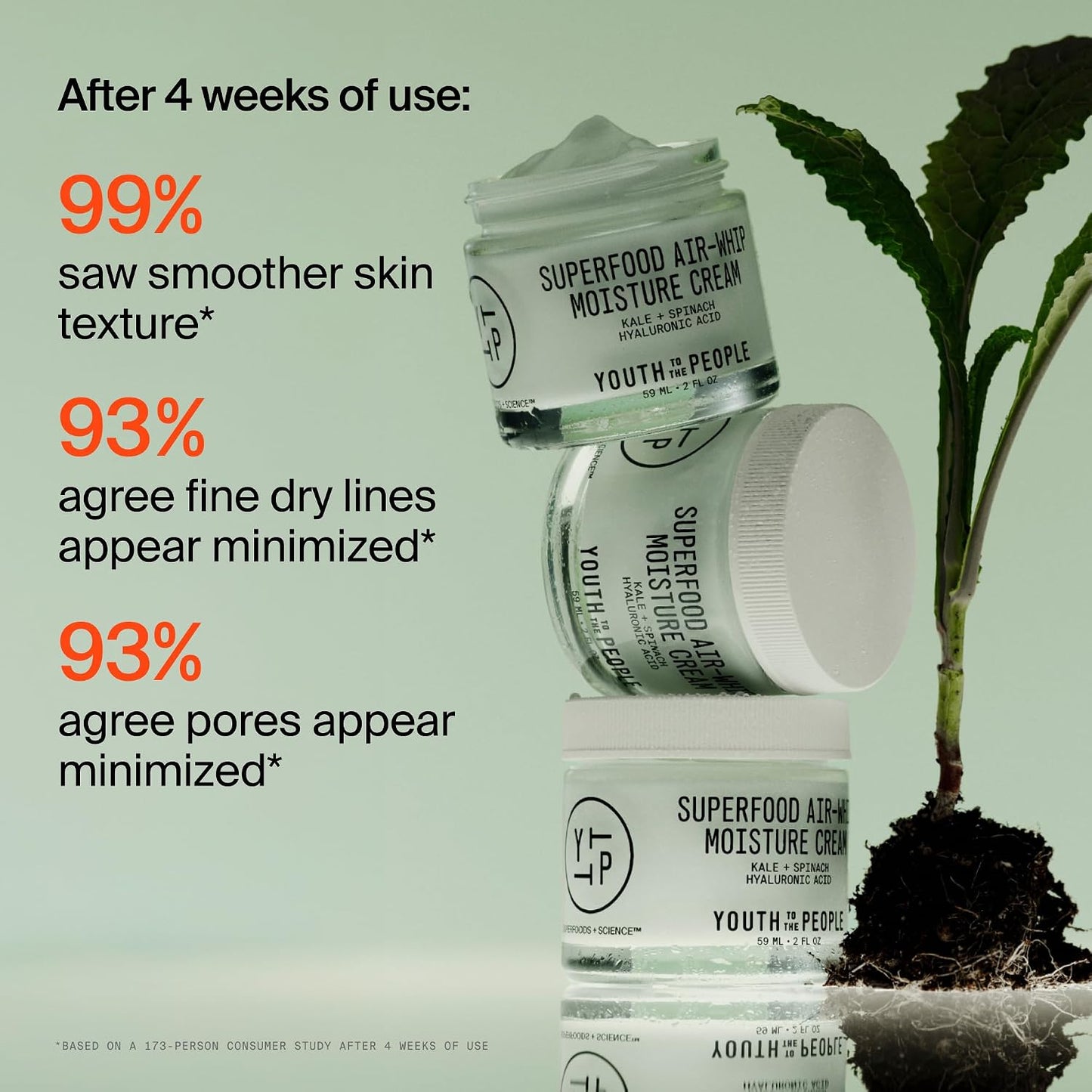 Youth To The People Superfood Air-Whip Face Moisturizer - Lightweight Cream | Hyaluronic Acid Facial Cream - Up to 48H Hydration, Strengthen Skin Barrier, Smooth Fine Lines + Plump Skin, Non-comedogenic
