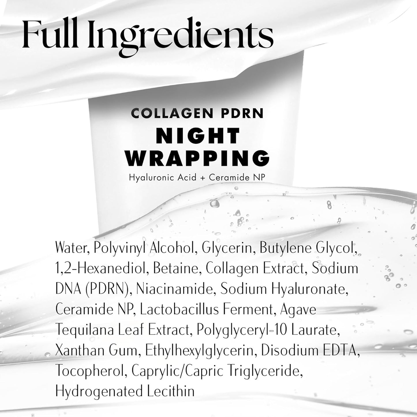 Clinical Resolution PDRN Collagen Night Wrapping Mask, All-In-One Nourish, Revitalize, Radiance for Youthful Glowing Skin Overnight Peel Off Face Mask Korean Skin Care Lab, 3.38 fl.oz 100ml