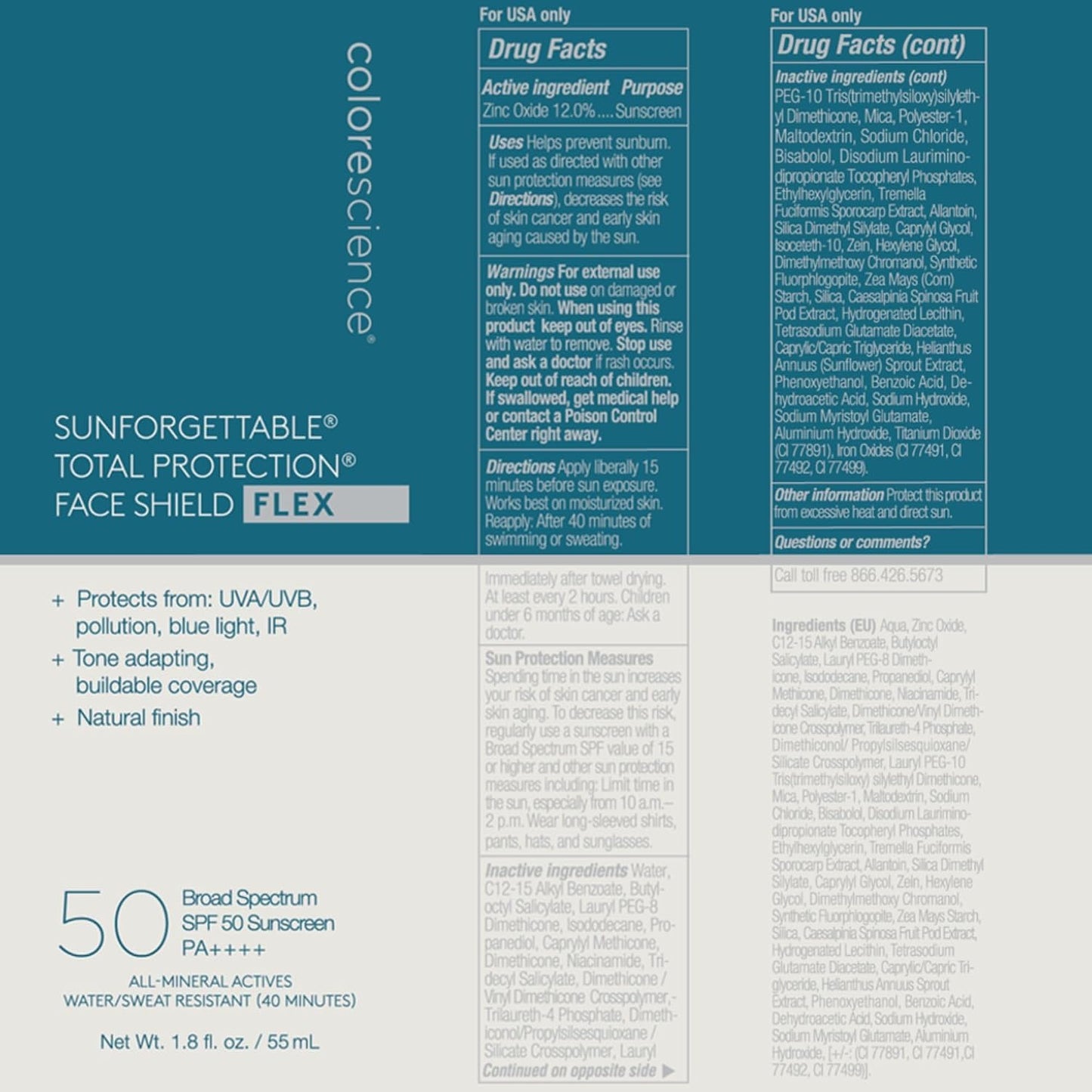 Colorescience FLEX Tinted Mineral Sunscreen SPF, Tone-Adapting Buildable Coverage with Zinc Oxide