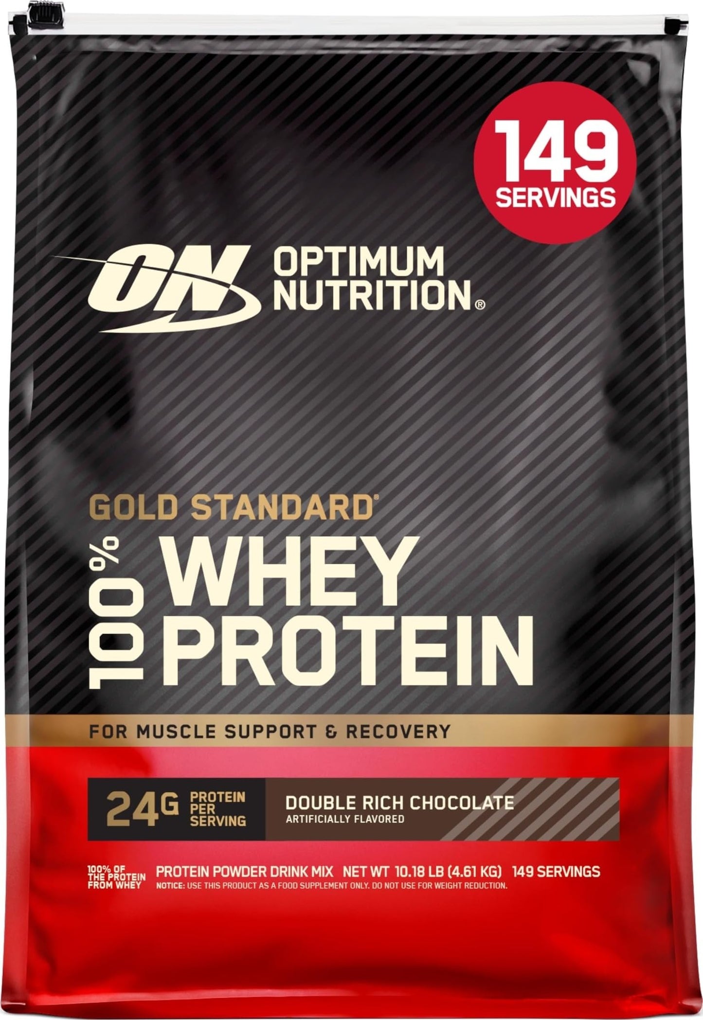Optimum Nutrition Gold Standard Whey Protein, Double Rich Chocolate, 2 LB